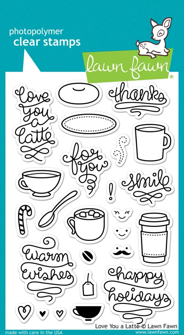 Lawn Fawn Love You a Latte LF704 Stempel Kaffee 25-teilig