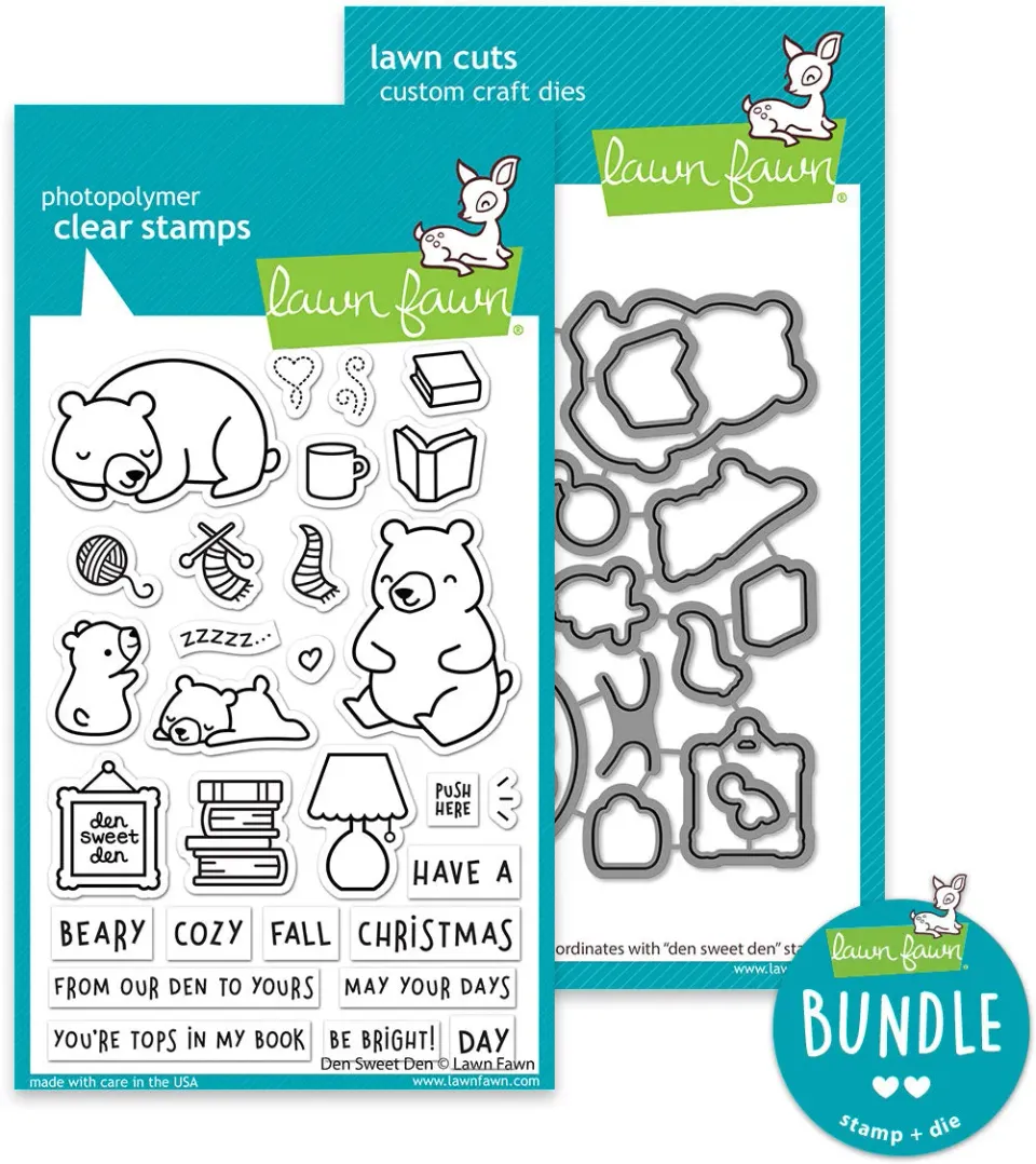 Lawn Fawn Den Sweet Den Stempel + Stanzen Set gemütlich