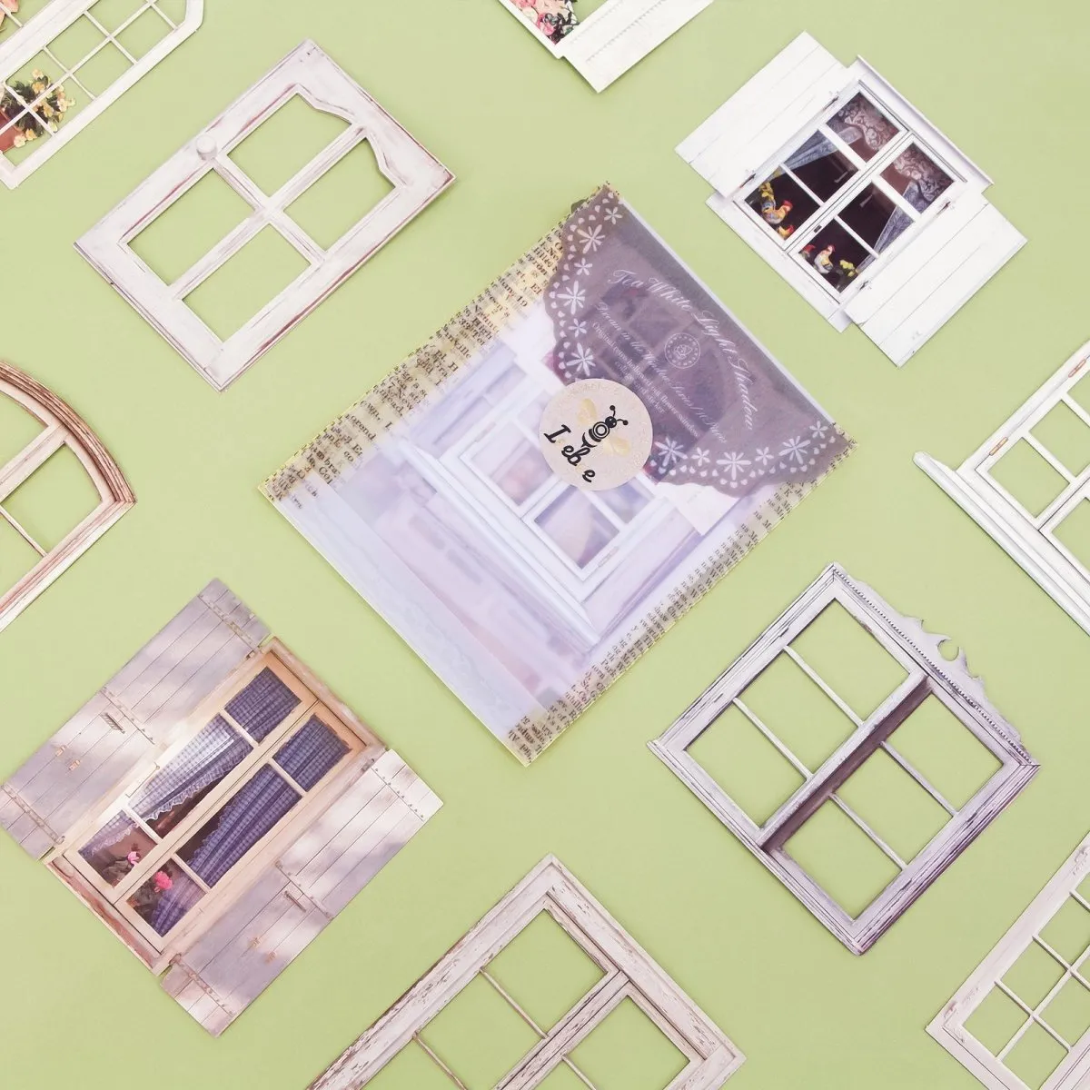 Ieebee Dream Window Aufkleber 10 Stück Green Forest Retro