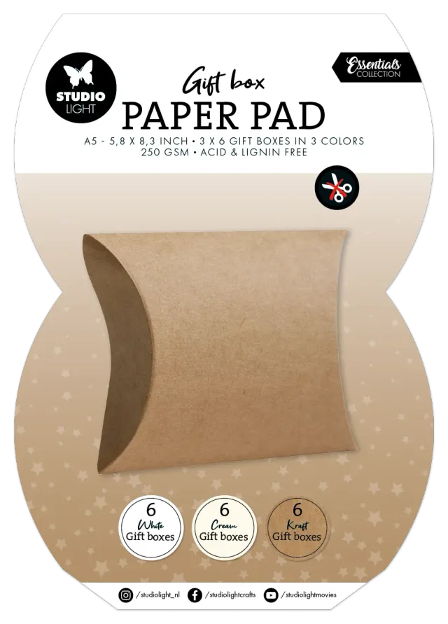 Studio Light Essentials Pillowbox Papierblock Geschenkbox