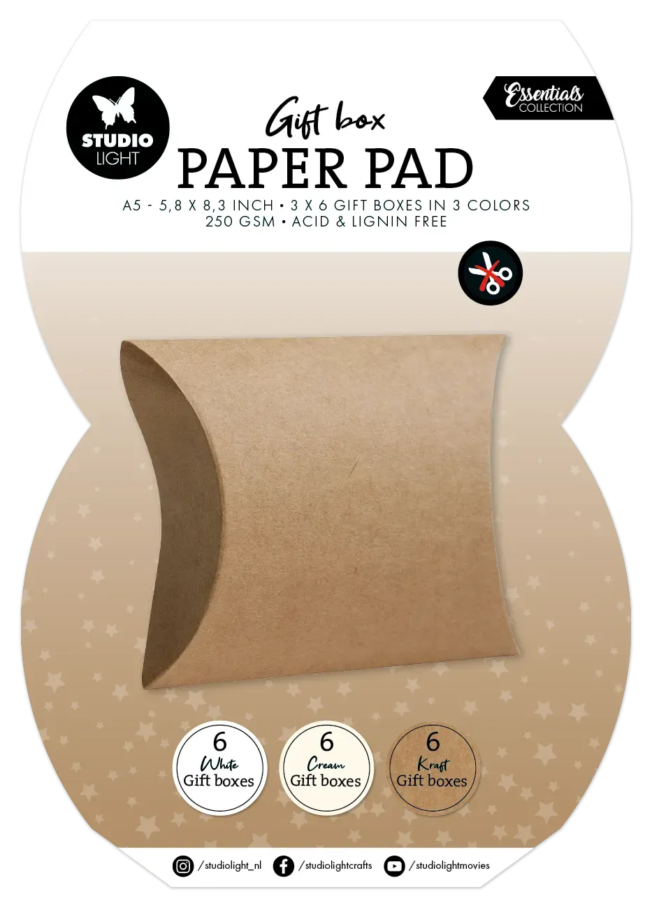 Studio Light Essentials Pillowbox Papierblock Geschenkbox