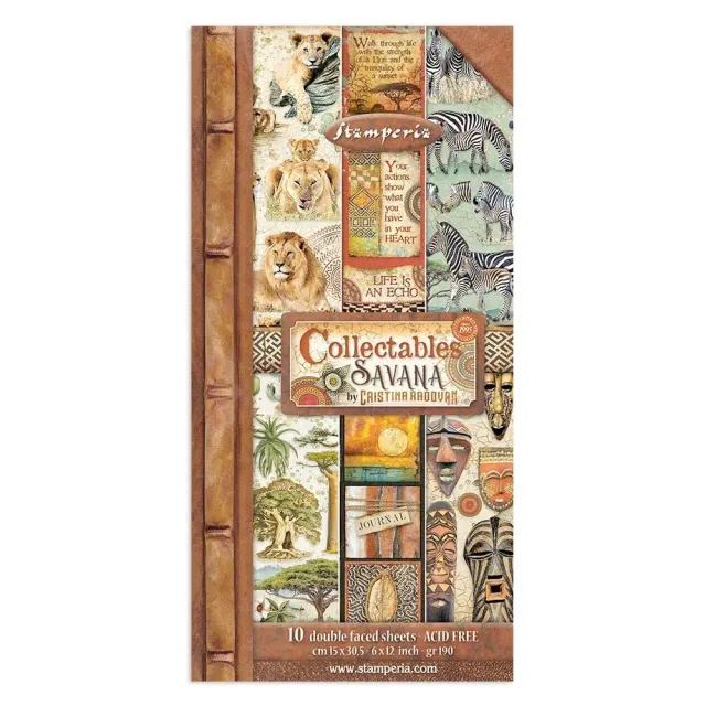 Stamperia Collectables Savana Papier 10 Bogen 15x30,5 cm
