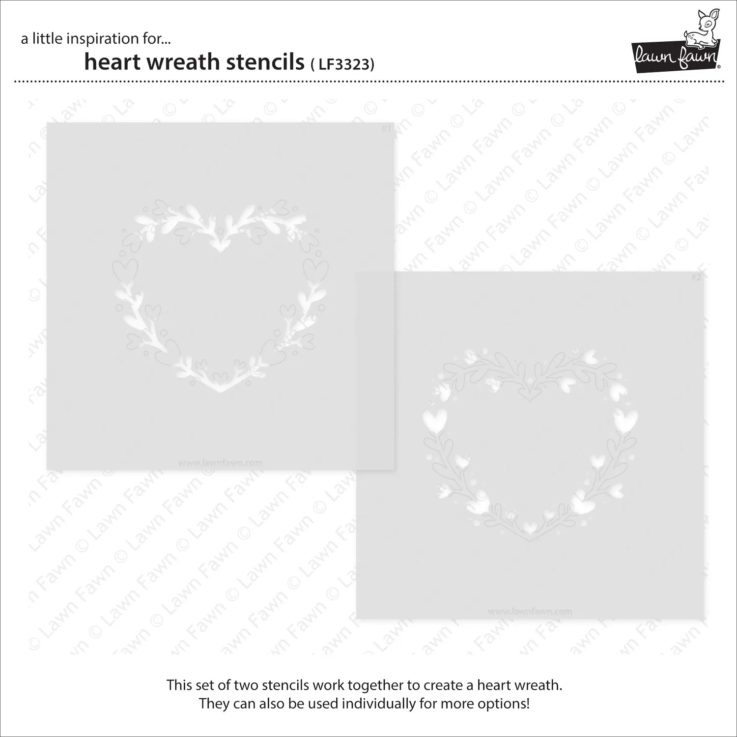 Lawn Fawn Heart Wreath Schablonen Set Herz-Kranz