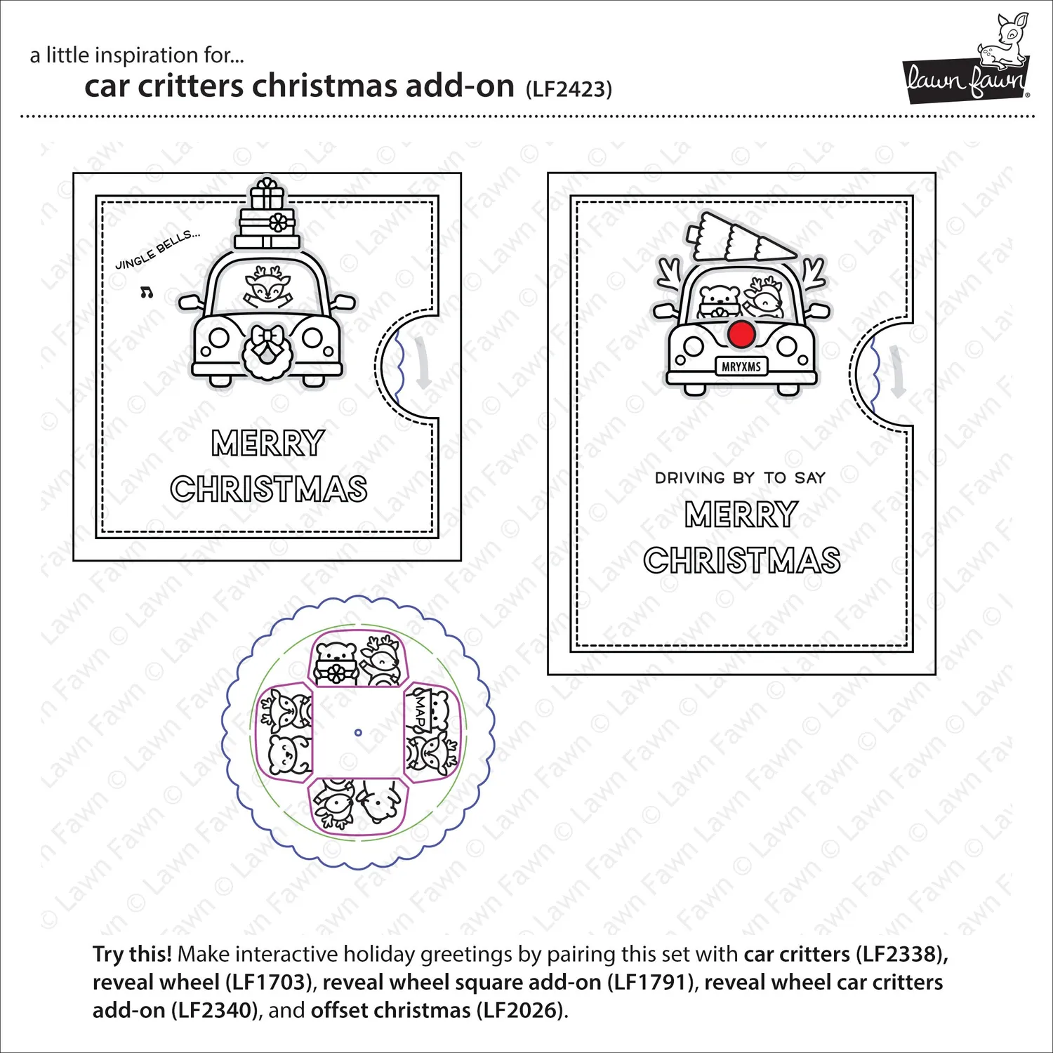 Lawn Fawn Car Critters Christmas Clear Stamps Winter