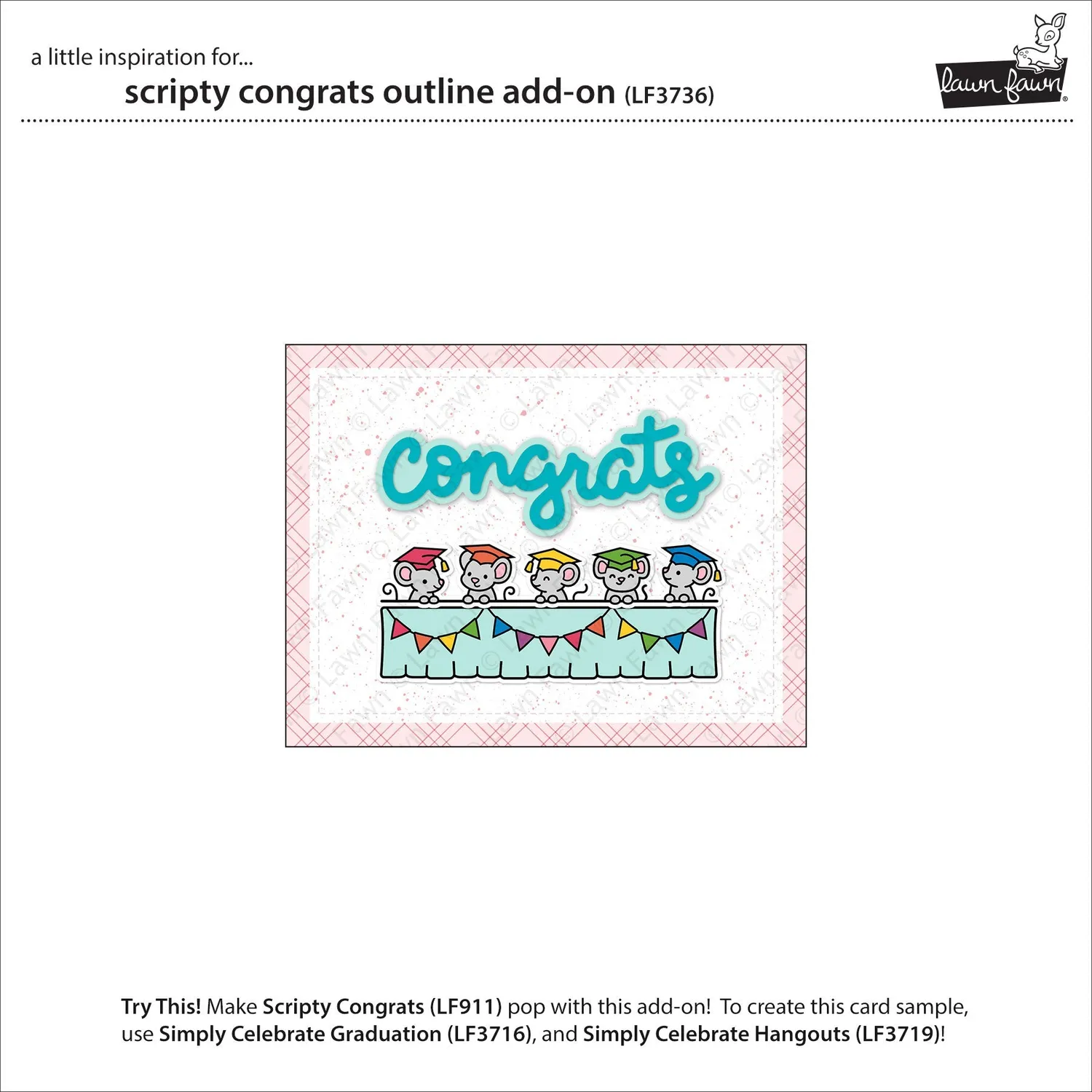 Lawn Fawn Scripty Congrats Outline Stanze Add-On