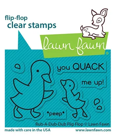 Lawn Fawn Rub-a-Dub-Dub Flip-Flop Clear Stamps Ente