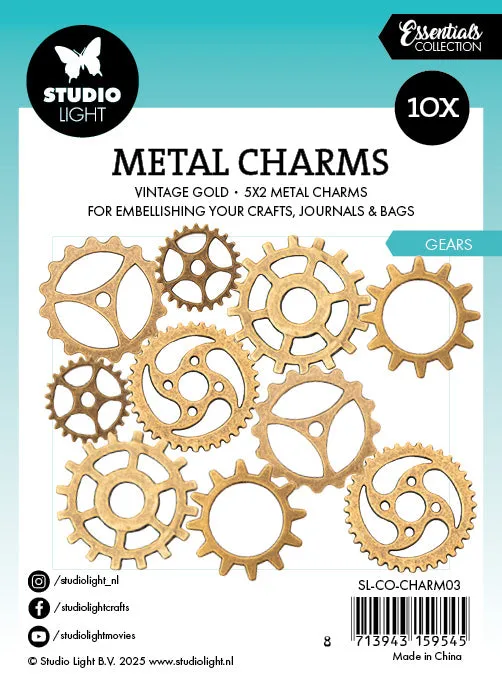 StudioLight Essentials Gears Metallcharms 10 Stück