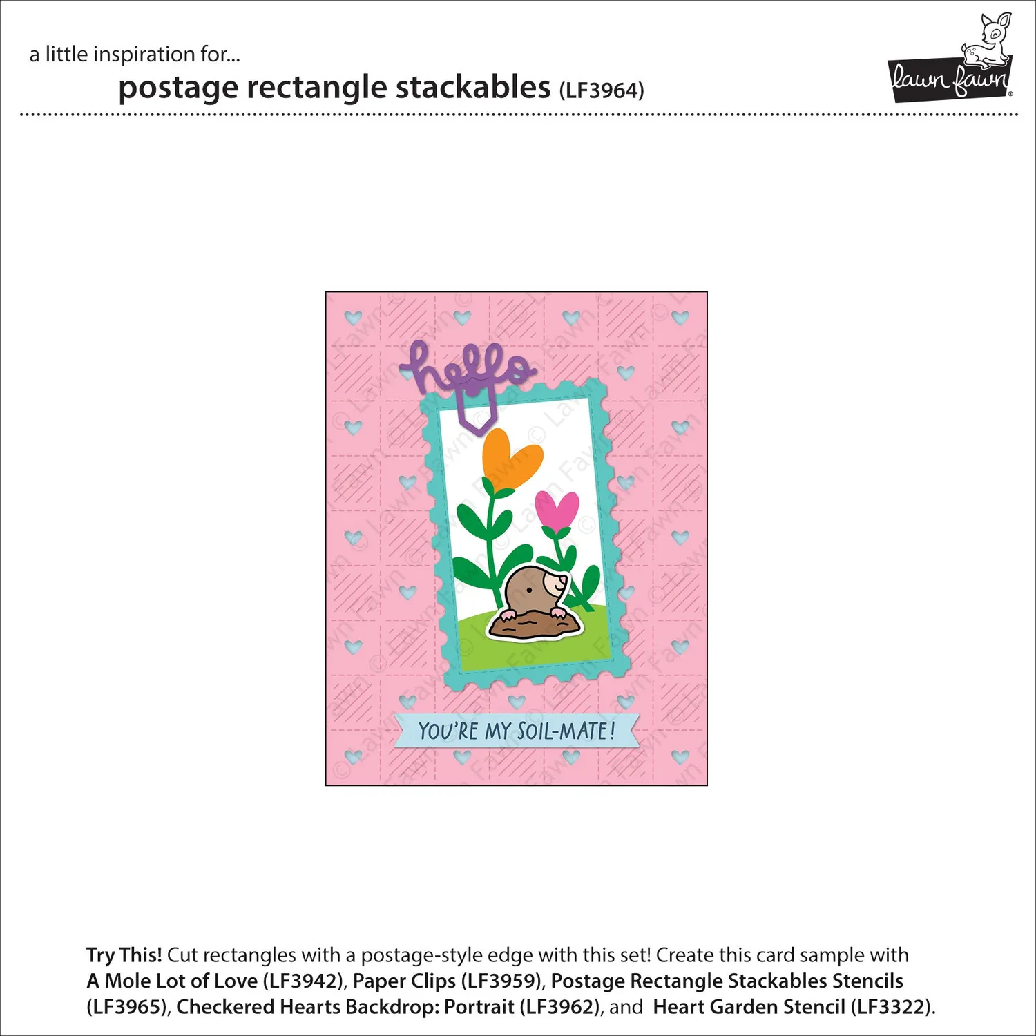 Lawn Fawn Postage Rectangle Stanzschablone 4-tlg