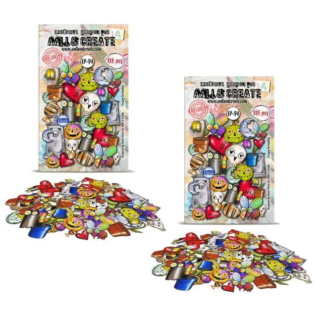 AALL and Create EP-94 Creepy Curiosities Ephemera 2er-Pack Halloween