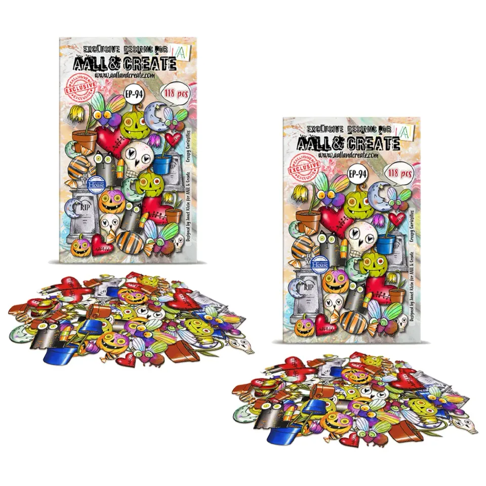 AALL and Create EP-94 Creepy Curiosities Ephemera 2er-Pack Halloween