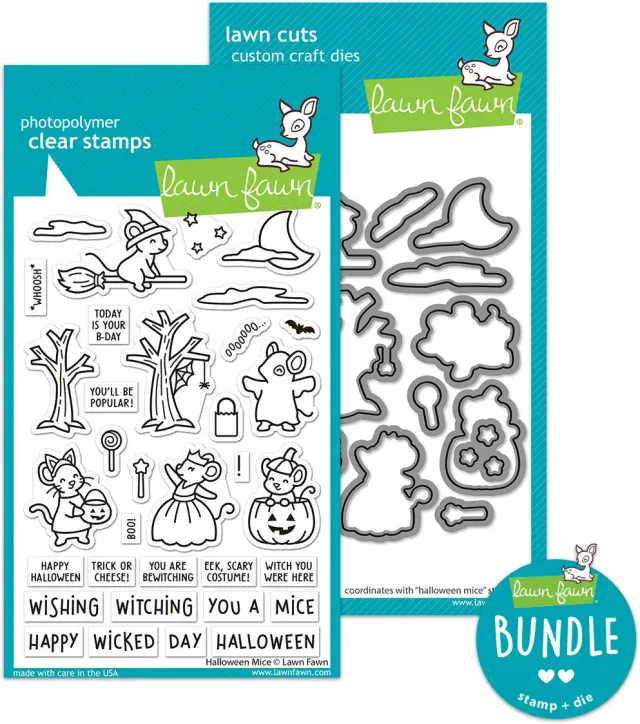 Lawn Fawn Halloween Mice Stempel + Stanzen Bundle