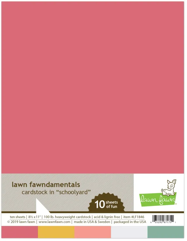 Lawn Fawn Schoolyard Cardstock Pack 10 Blatt 21x28cm