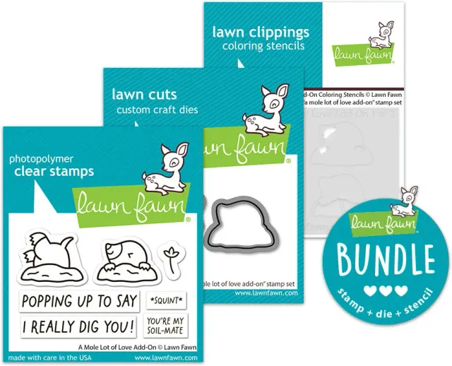 Lawn Fawn A Mole Lot of Love Add-On Stempel Stanzen Bundle