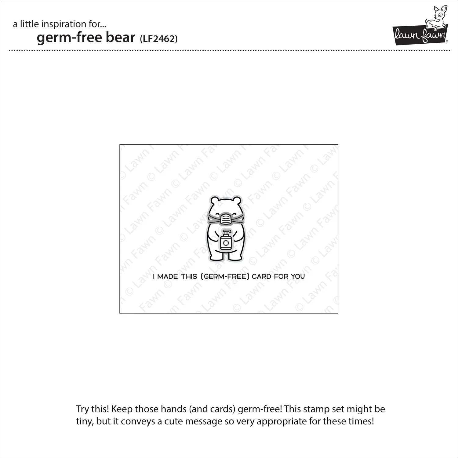 Lawn Fawn Germ-Free Bear Stempelset Bär Hygiene