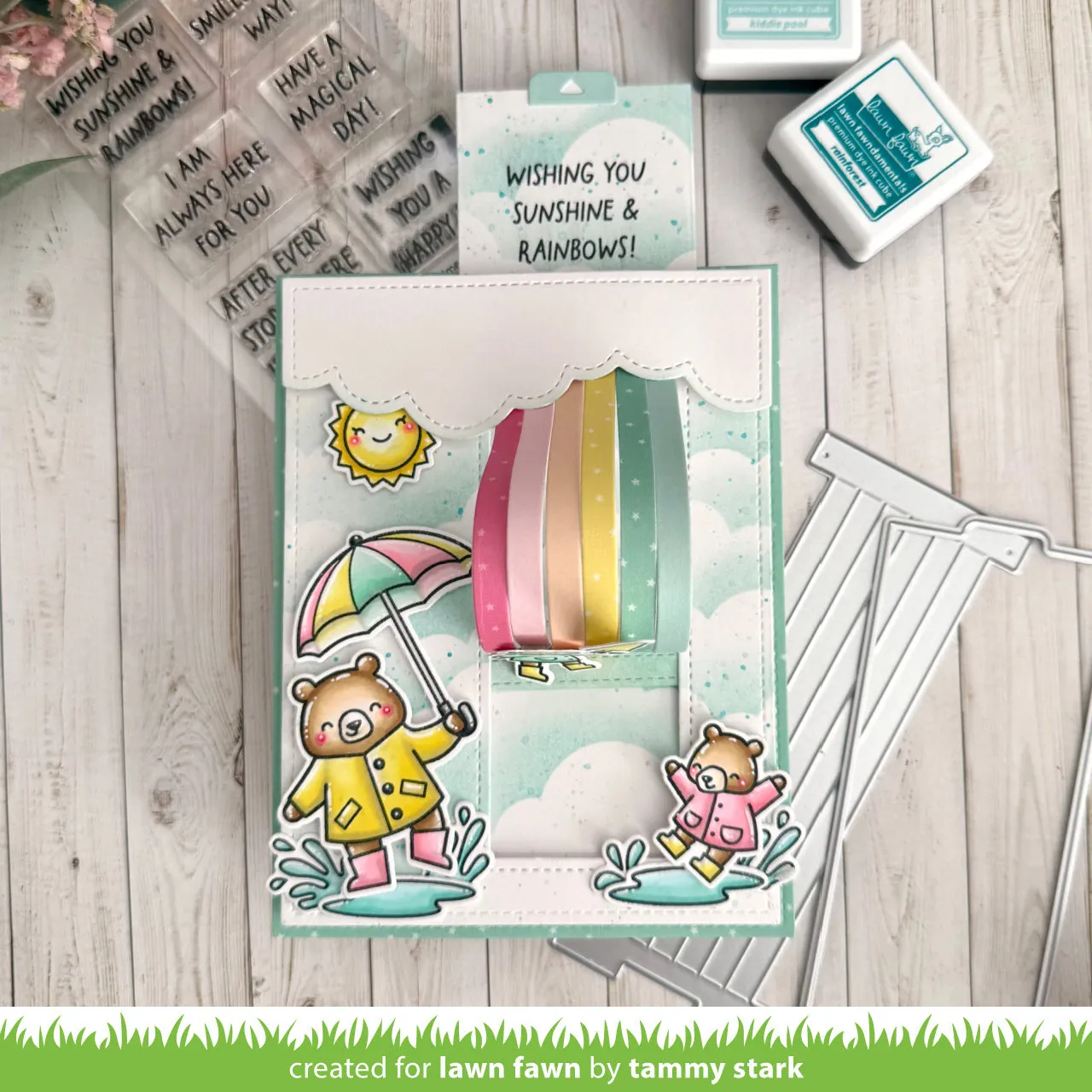 Lawn Fawn Rainbow Sentiments Stempelset Regenbogen
