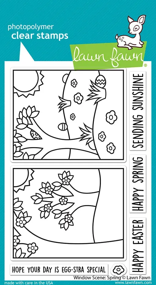 Lawn Fawn Window Scene Spring Clear Stamps Ostern