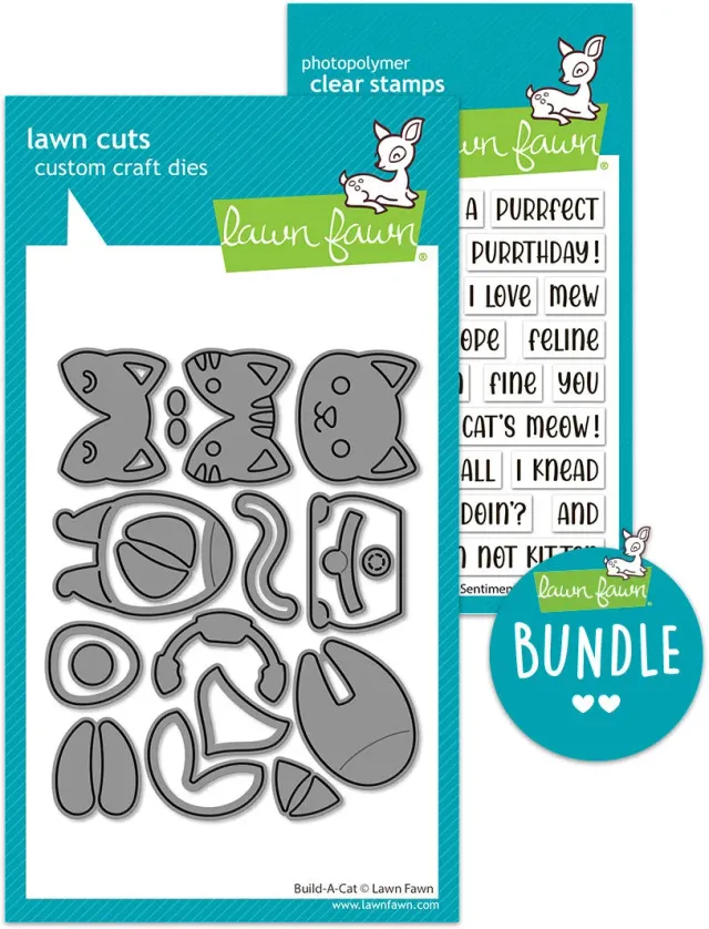 Lawn Fawn Build-a-Cat Stempel-Stanzen Bundle Katze