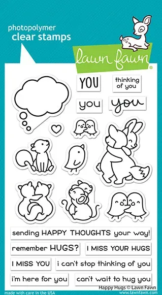 Lawn Fawn Happy Hugs Stempelset Umarmung Tiere
