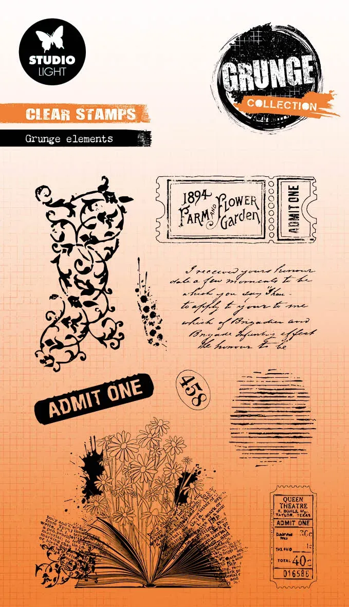 Studio Light Grunge Collection Grunge Elements Clear Stamp
