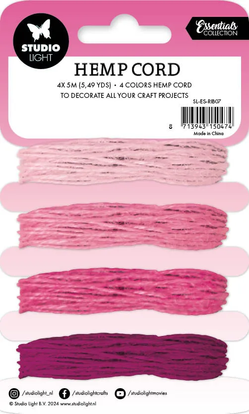 StudioLight Essentials Hemp Cord Hanfkordel Rosa 4 Farben