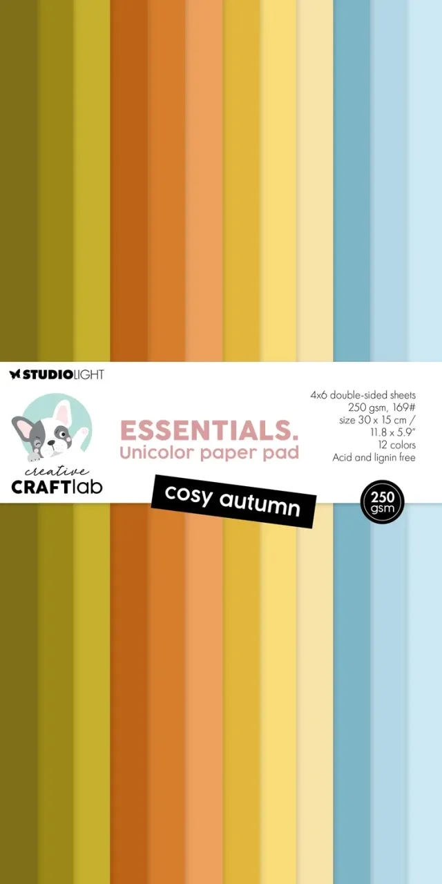 StudioLight Creative Craftlab Cosy Autumn Papierblock 24 Blatt unifarben