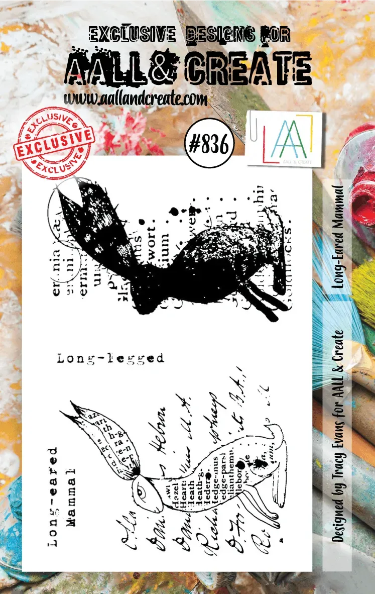 AALL and Create #836 Earred Mammal Stempelset A7 lang Tiermotiv