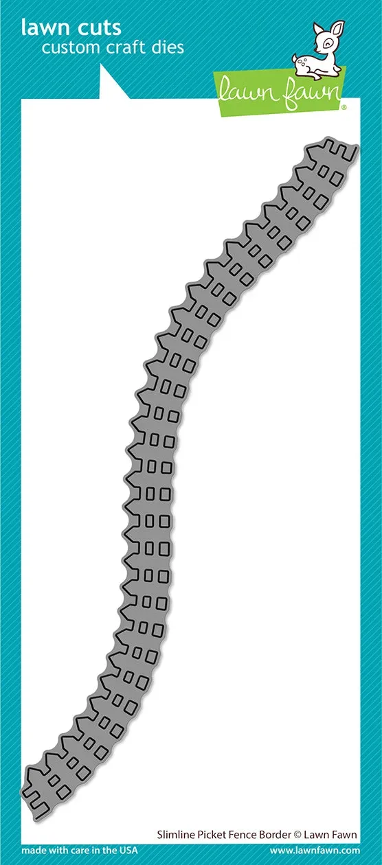 Lawn Fawn Lawn Cuts Slimline Picket Fence Border Stanzschablonen Zaun