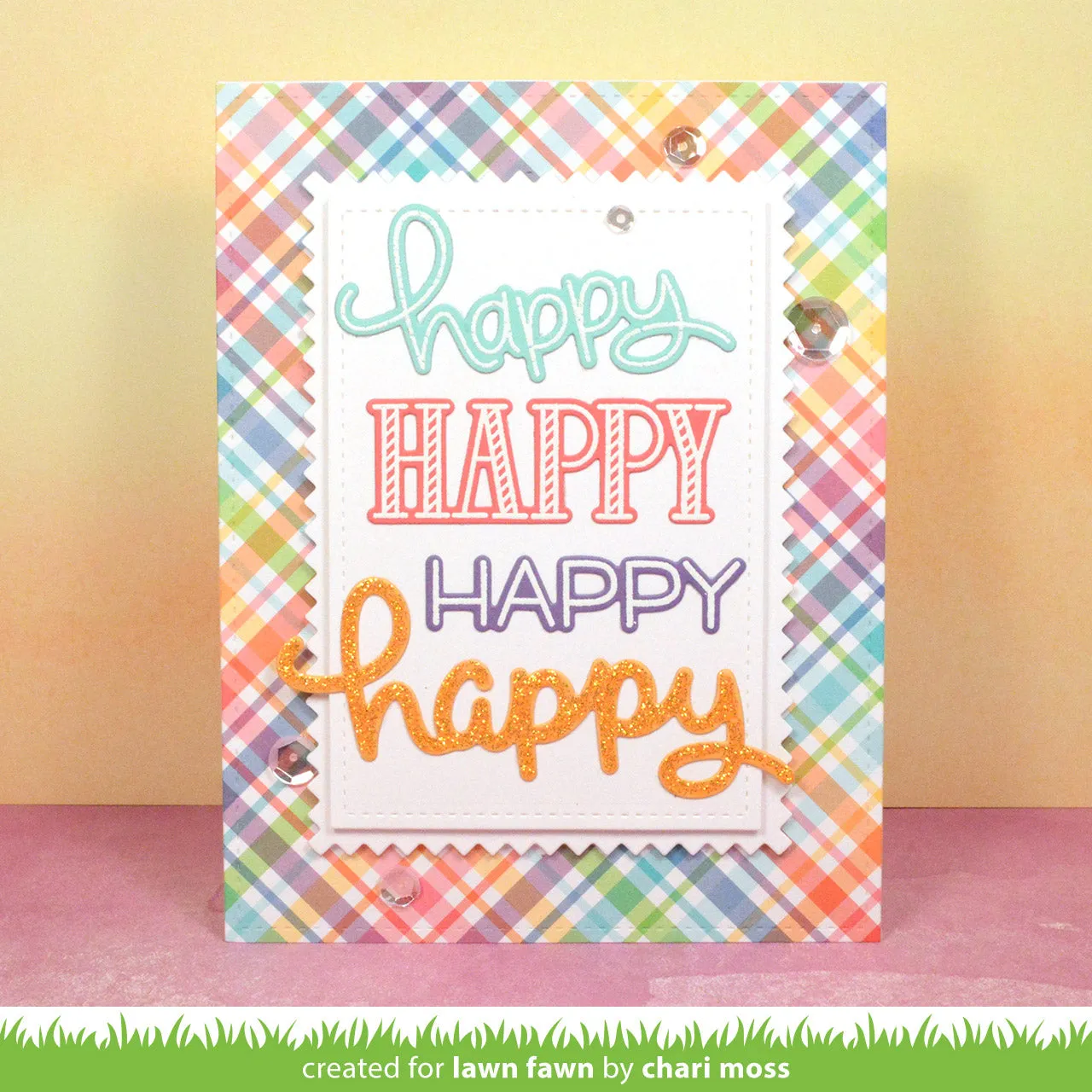 Lawn Fawn Scripty Happy LF1366 Stanzschablone Schriftzug