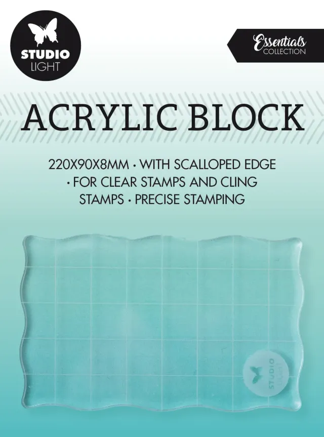 StudioLight Essentials Acryl Stempelblock 50x80x8mm Raster