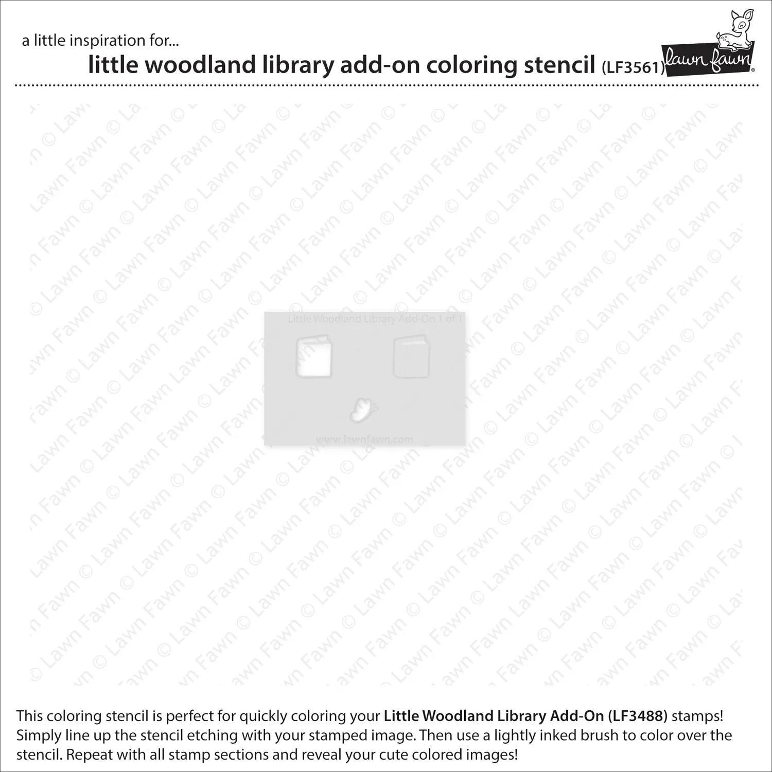 Lawn Fawn Little Woodland Library Schablone Add-On