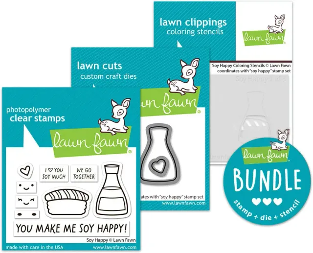 Lawn Fawn Soy Happy Bundle Stempel Stanzen Schablonen Sushi
