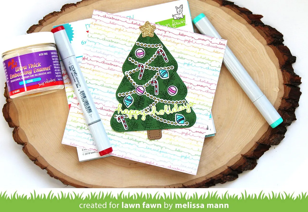 Lawn Fawn Stitched Christmas Tree Frames Stanzen Weihnachten