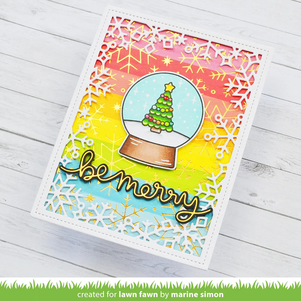 Lawn Fawn Winter Big Scripty Words Hot-Foil-Platten Weihnachten
