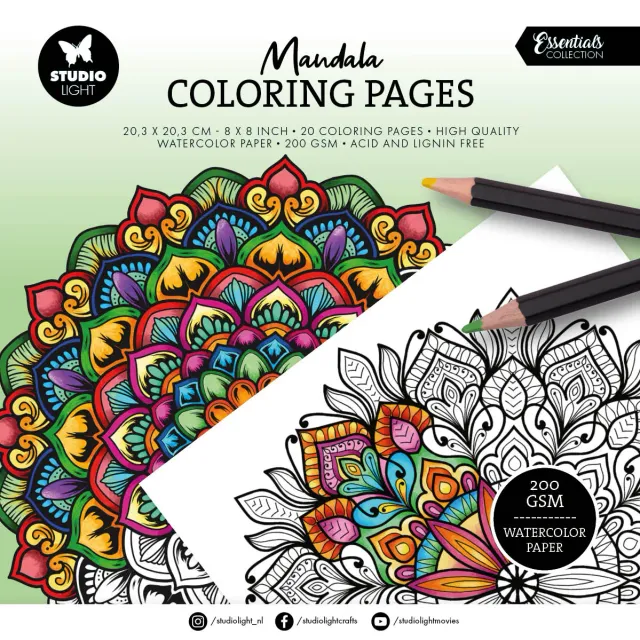 StudioLight Essentials Mandala 03 Ausmalblätter 20 Blatt