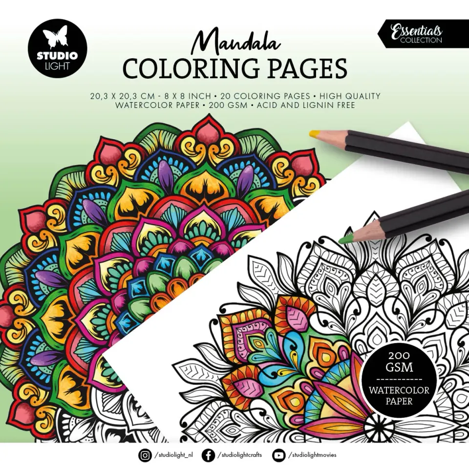 StudioLight Essentials Mandala 03 Ausmalblätter 20 Blatt