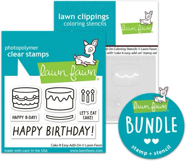 Lawn Fawn Cake It Easy Add-On Stempel Schablonen Bundle Torte