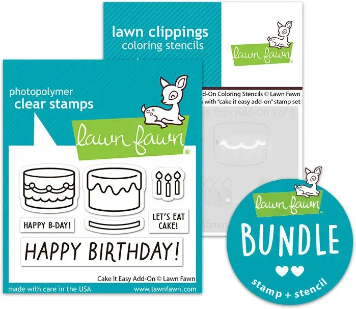 Lawn Fawn Cake It Easy Add-On Stempel Schablonen Bundle Torte