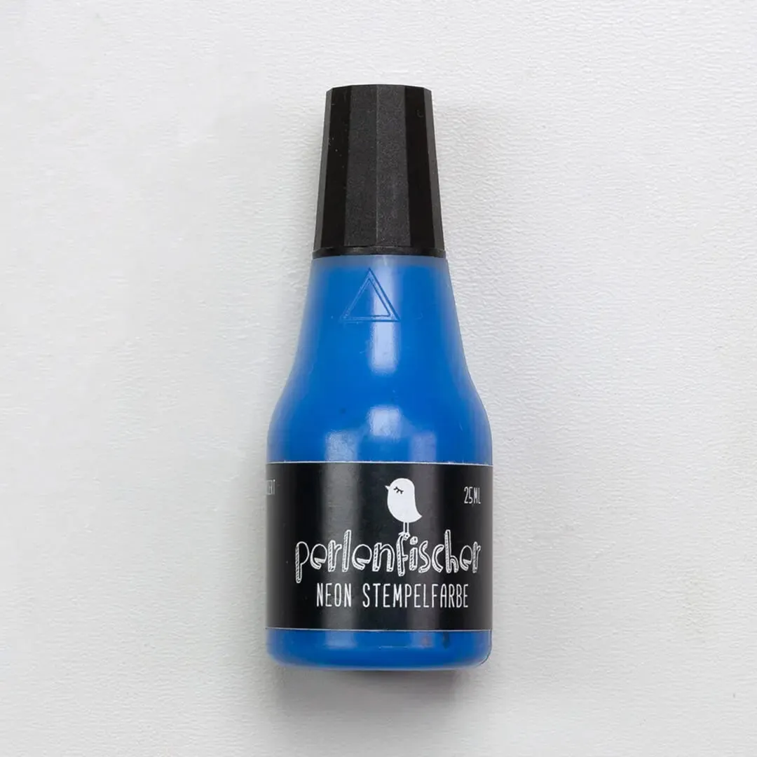 Perlenfischer Neon Blau Stempelfarbe Nachfüller 25 ml