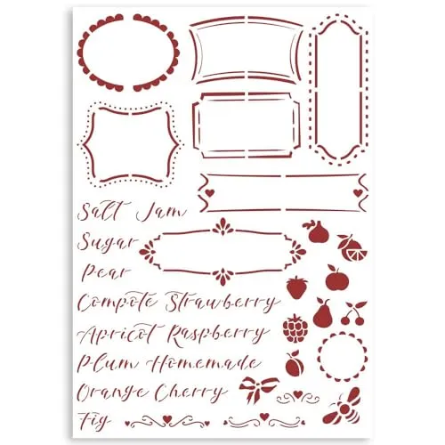 Stamperia Casa Granada Labels Schablone A4 21x29,7