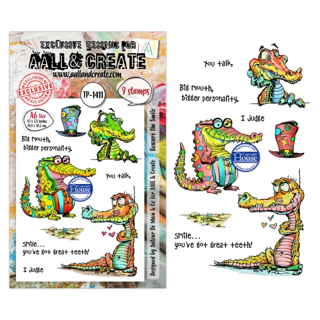 AALL and Create TP-1411 Beware the Smile Stempelset A6 9-teilig