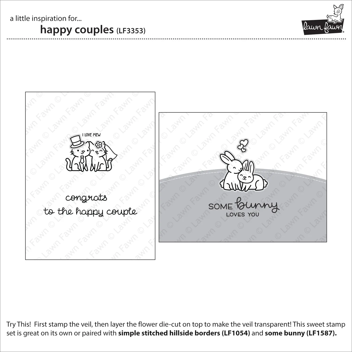 Lawn Fawn Happy Couples Clear Stamps Hochzeitstiere