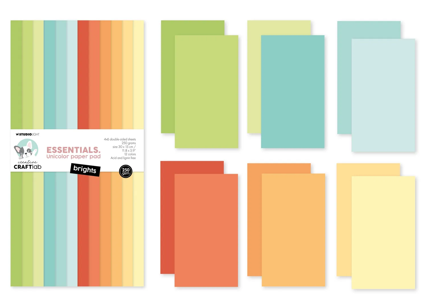 Creative Craftlab Essentials Unicolor Paper Pad Brights