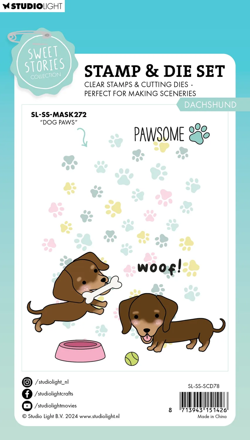 StudioLight Sweet Stories Dachshund Stempel Stanze Dackel Set