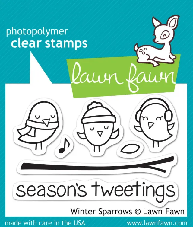 Lawn Fawn Winter Sparrows LF565 Stempelset Vögel
