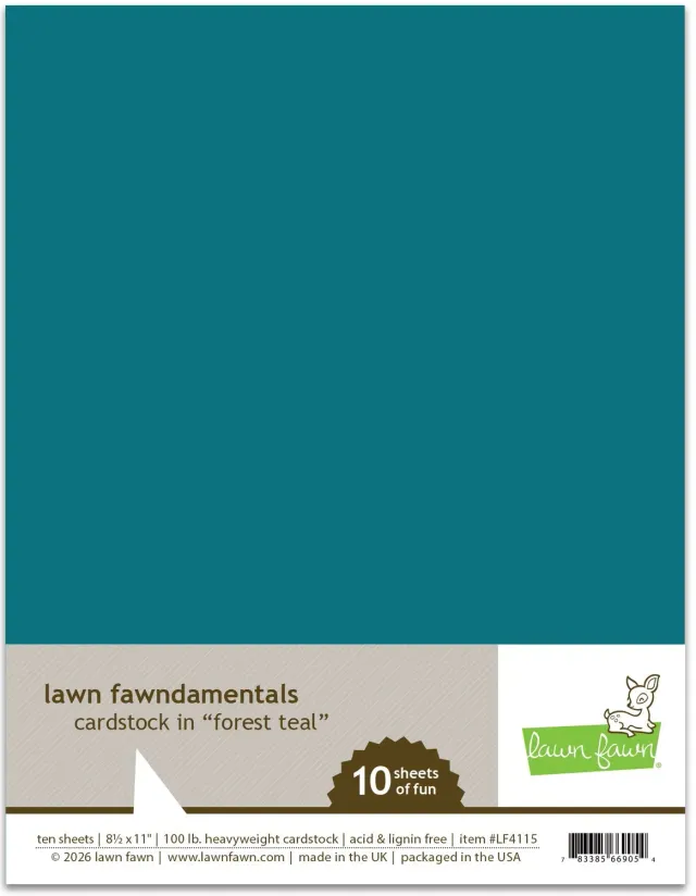 Lawn Fawn Forest Teal Cardstock 10 Blatt petrol