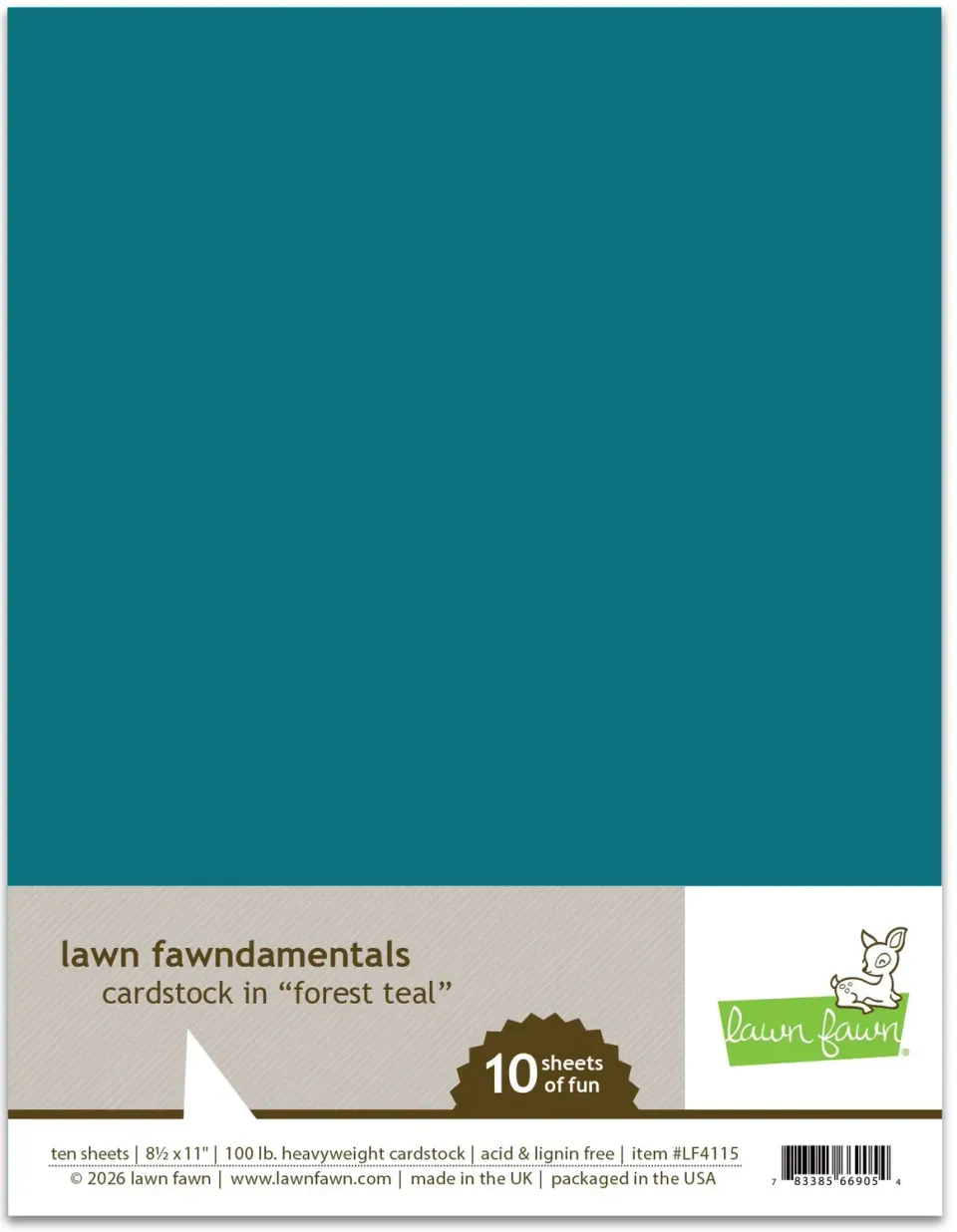 Lawn Fawn Forest Teal Cardstock 10 Blatt petrol