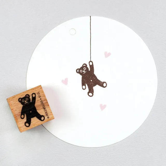Perlenfischer Teddy bear Stempel Holz 13 x 18 mm