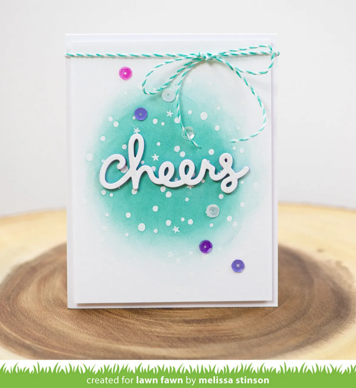 Lawn Fawn Scripty Cheers LF991 Stanzschablone Schriftzug