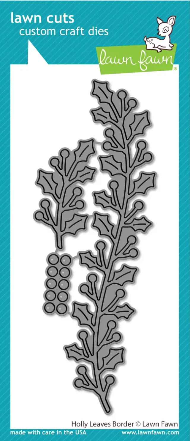 Lawn Fawn Lawn Cuts Holly Leaves Border Stanzschablone 3-tlg Winter
