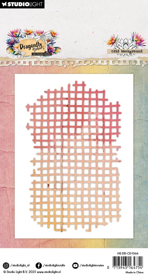 Hazel Eaton Dragonfly Dreams Grid Stanzschablone Hintergrund Gitter